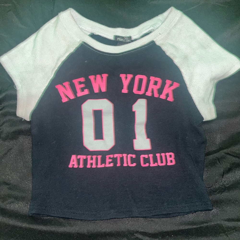 NY athletic club shirt: Rue 21, crop top